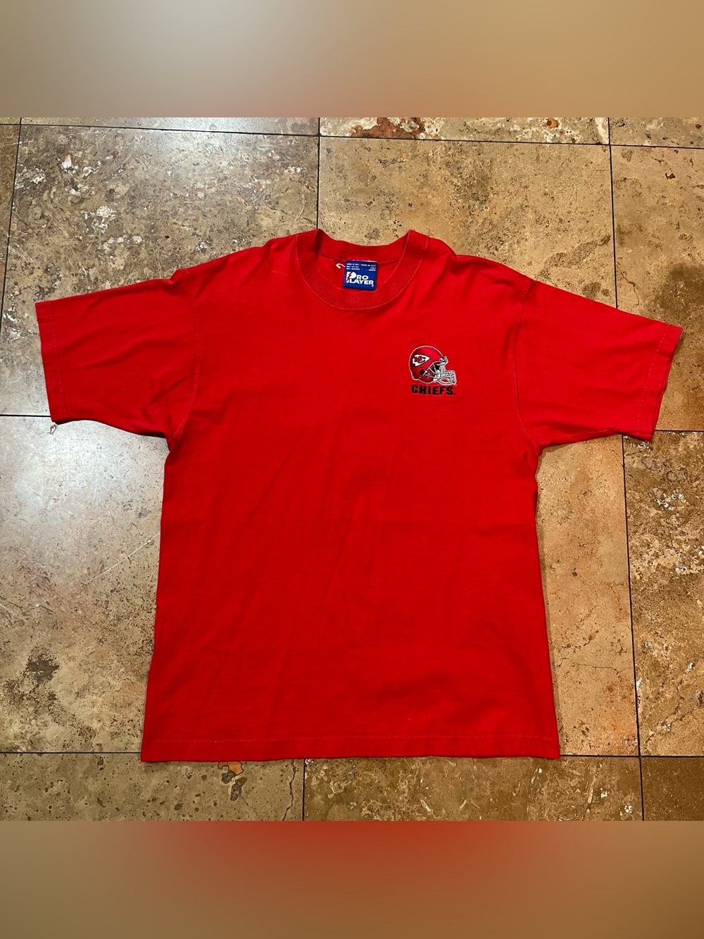Vintage NFL Pro Player Kansas City Chiefs T Shirt Large Made In USA Embroidered